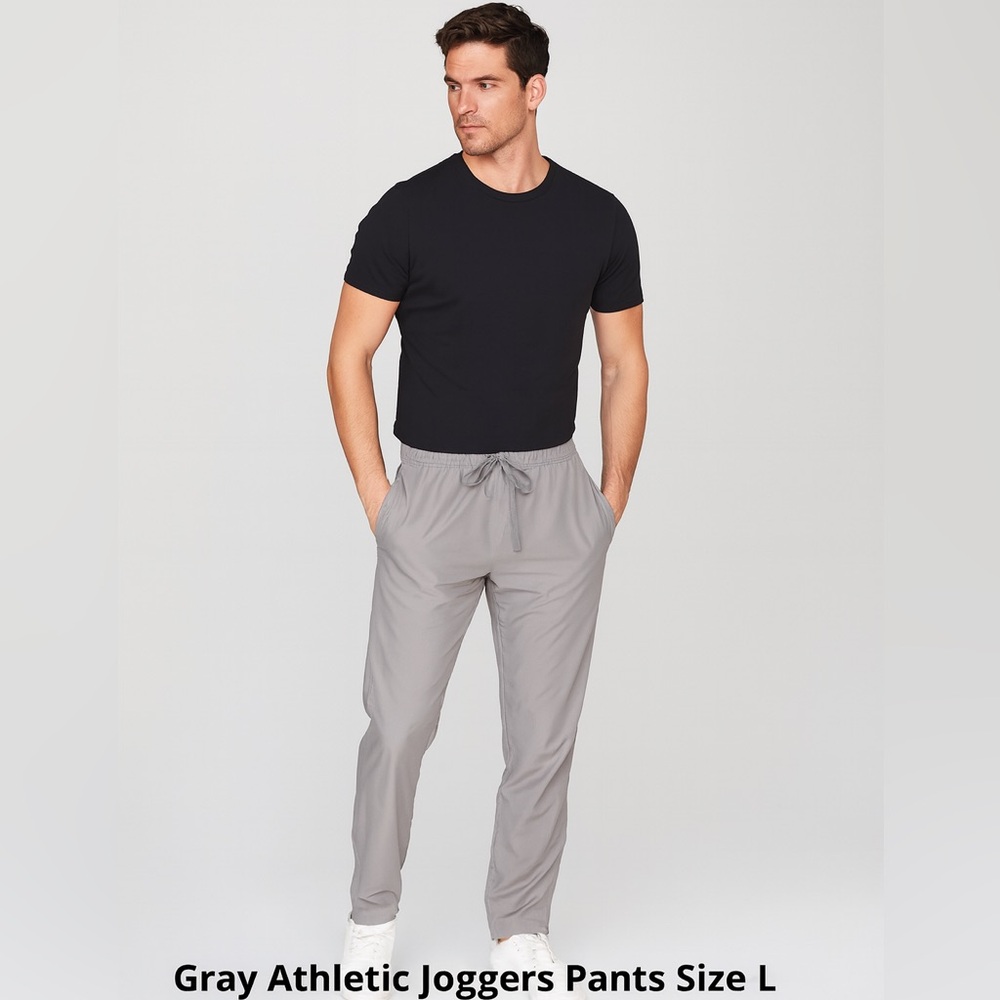 Pro Player Men’s Gray Ankle Zipper Athletic Joggers Pants Size L